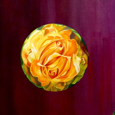 Serie Glaskugeln - Gelbe Rose