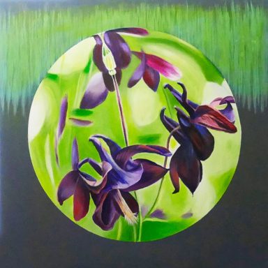 Serie Glaskugeln - Blaue Akelei