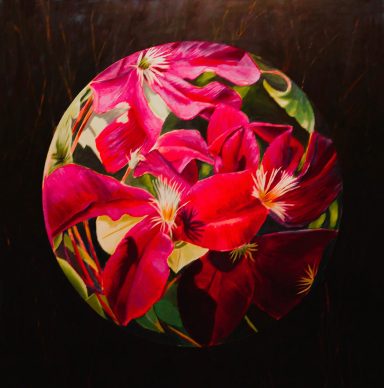 Serie Glaskugeln - Rote Clematis